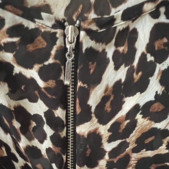 Sheer 🐆 KAY CELINE Gorgeous Sexy LEOPARD Chic HI/LO BLOUSE w/ Zipper TOP M - Picture 11 of 17